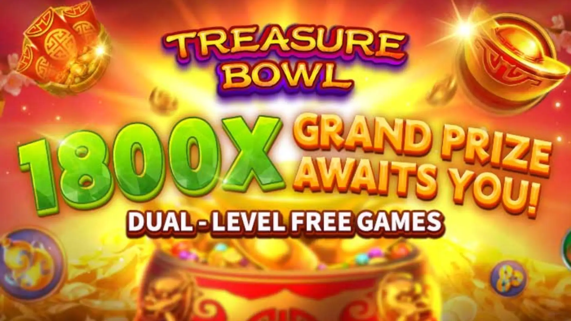 Multiplicadores Treasure Bowl 505brl - 7777x Máximo com Tigela Dourada
